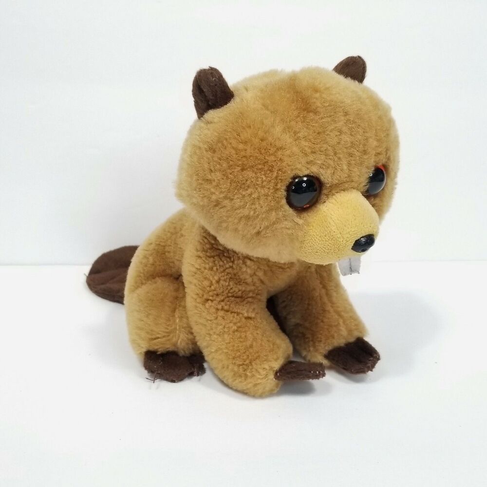 Ty Beanie Boos Richey 6" Beaver Groundhog Plush Stuffed Animal Soft 10" Long